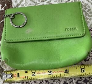 Fossil Lime Green Genuine Leather Snap Front Wallet